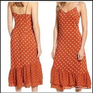 ⭐️ Offer B2G2! BUY 2 GET 2 FREE! 
BP. Maxi Rusty Orange Polka Dot Dress